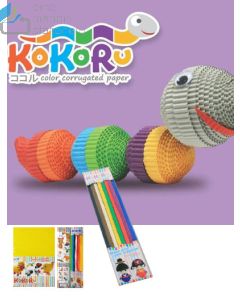 Jual Kertas Craft Bergelombang Kokoru Color Corrugated Paper A4 Stripe Hachi termurah harga grosir Jakarta