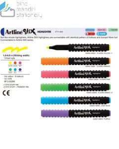 e-catalogue gambar perlengkapan Artline ETX-600 Highliter Penanda Tulisan Chisel Style