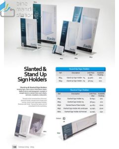 Bantex 8855 Stand up Sign Holder A5 Akrilik display pajangan brosur promosi