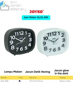 Contoh Jam Beker Weker Joyko Alarm Clock ALCL-600 Black White merek Joyko