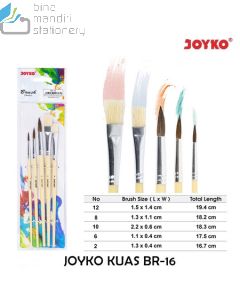 Kuas Lukis Cat Air Cat Minyak Akrilik Set Joyko Brush BR-16