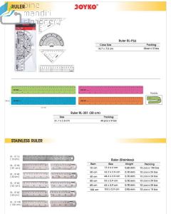 Contoh Joyko Ruler RL-PS2 Penggaris Plastik Panjang merek Joyko