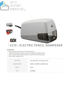 Macam macam atk SDI 0170 Electric Pencil Sharpener Mesin Serutan Pensil dan gambarnya