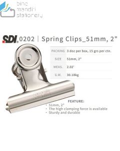 sample Image stationery Klip Penjepit SDI 0202 Round Spring Clips 51 mm (2") Stainless Steel