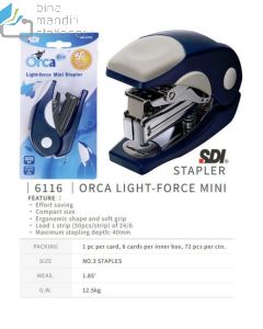 Jual Alat Jepret Kertas SDI 6116 Orca Light-Force Mini Stapler No. 3 terlengkap di toko alat tulis