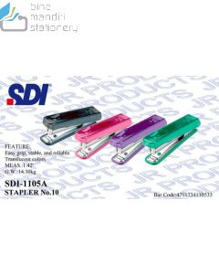 Brosur gambar alat tulis SDI 1105A Stapler No.10 Transparent Alat Jepret Kertas