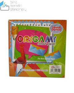 Foto Kertas Seni Lipat Warna Sinar Dunia KS 100 B Origami 16cm x 16cm merek Sinar Dunia