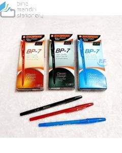 sample Image alat tulis Pena Pulpen Snowman Ballpoint BP-7 Semi Gel Blue