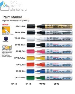 Katalog alat tulis kantor Snowman CP-12 Paint Marker Red Spidol Permanent Merah dan gambarnya