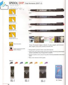 e-catalogue gambar stationery Snowman OHP Permanent Marker OPM-4  (Medium -4 Colour) Pena Spidol